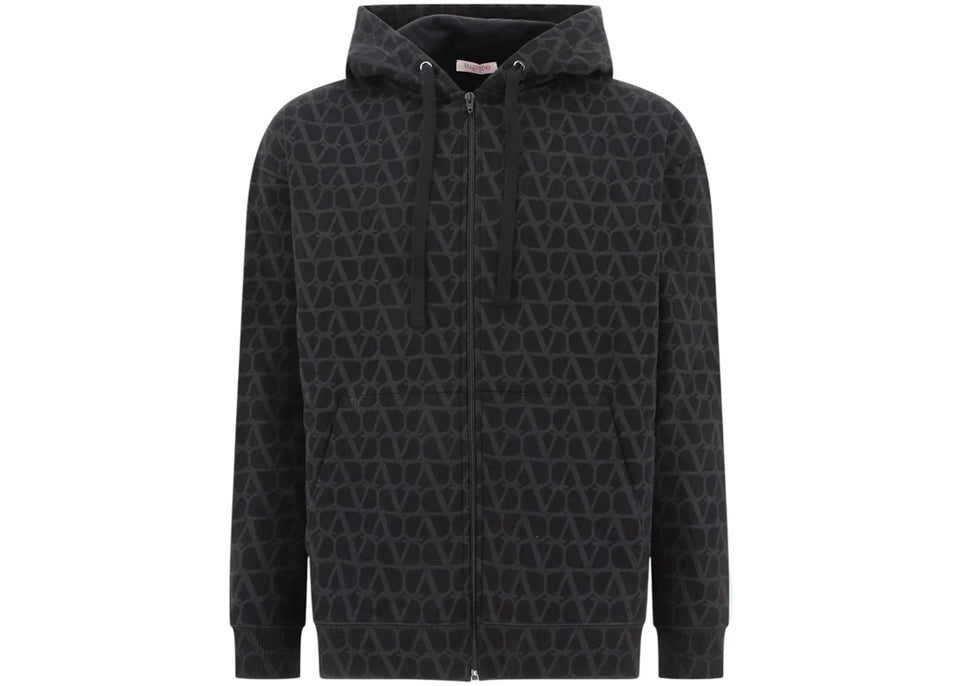 Valentino Toile Iconographe Zip Hoodie Navy