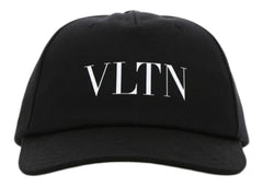 Valentino VLTN Logo Cotton Baseball Cap Black/White