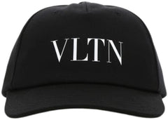 Valentino VLTN Logo Cotton Baseball Cap Black/White