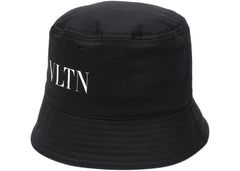 Valentino VLTN Logo Cotton Bucket Hat Black/White