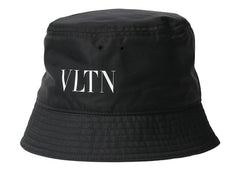 Valentino VLTN Logo Nylon Bucket Hat Black/White