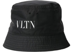 Valentino VLTN Logo Nylon Bucket Hat Black/White
