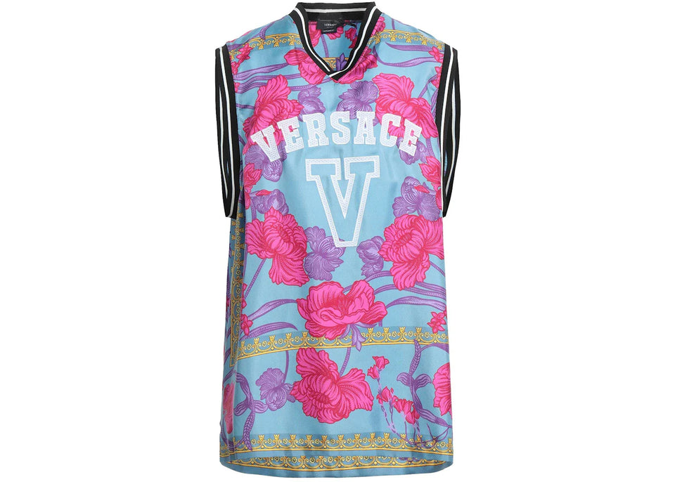 Versace 78 Jersey Tank Top Pastel Blue/Multi