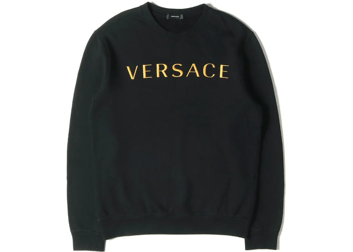 Versace Embroidered Logo Sweatshirt Black