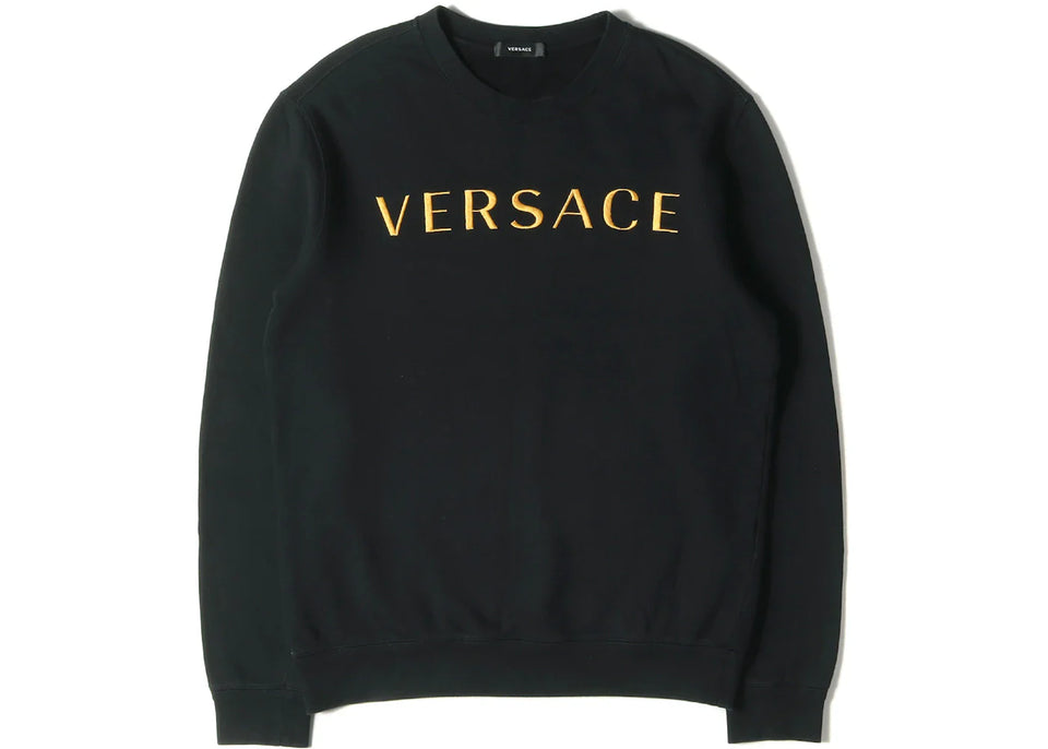 Versace Embroidered Logo Sweatshirt Black
