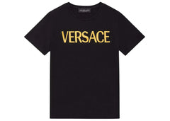 Versace Embroidered Versace T-Shirt Black