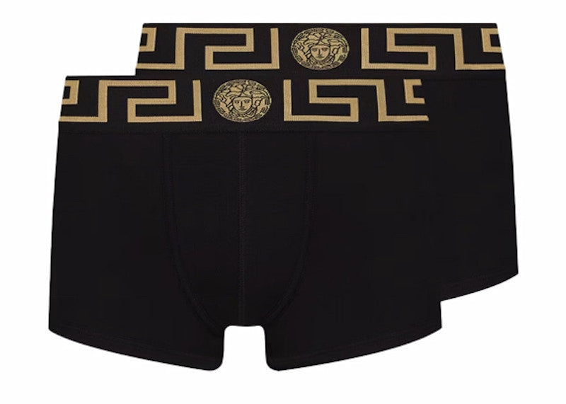 Versace Greca Border Trunks (2 Pack) Black