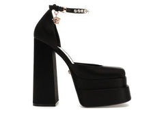 Versace Medusa Aevitas 155mm Platform Pumps Black Satin