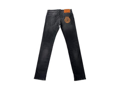 Versace Stretch Embroidered Logo Jeans Black