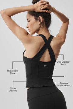 Alo Yoga Women'S Airbrush Sparks Fly Corset Tank