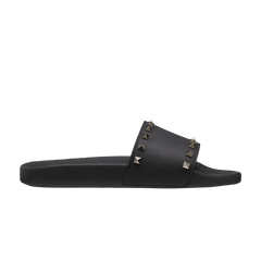 Valentino Rockstud Rubber Slider Sandal Black