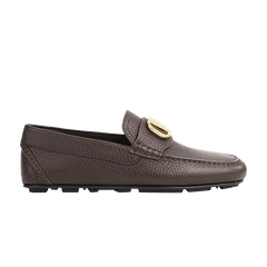 Valentino Driving Plaque Slip-On Loafer Brown