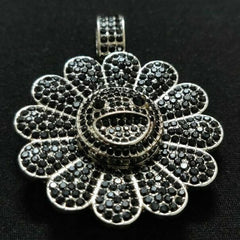 MURAKAMI FLOWER ICED OUT PENDANT (BLACK SILVER PLATED)