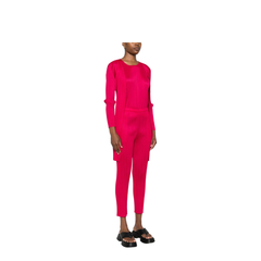 Pleated Cardigan In Pink