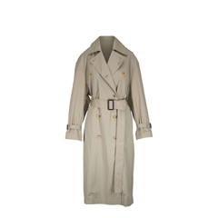 Beige Double-Breasted Trench Coat