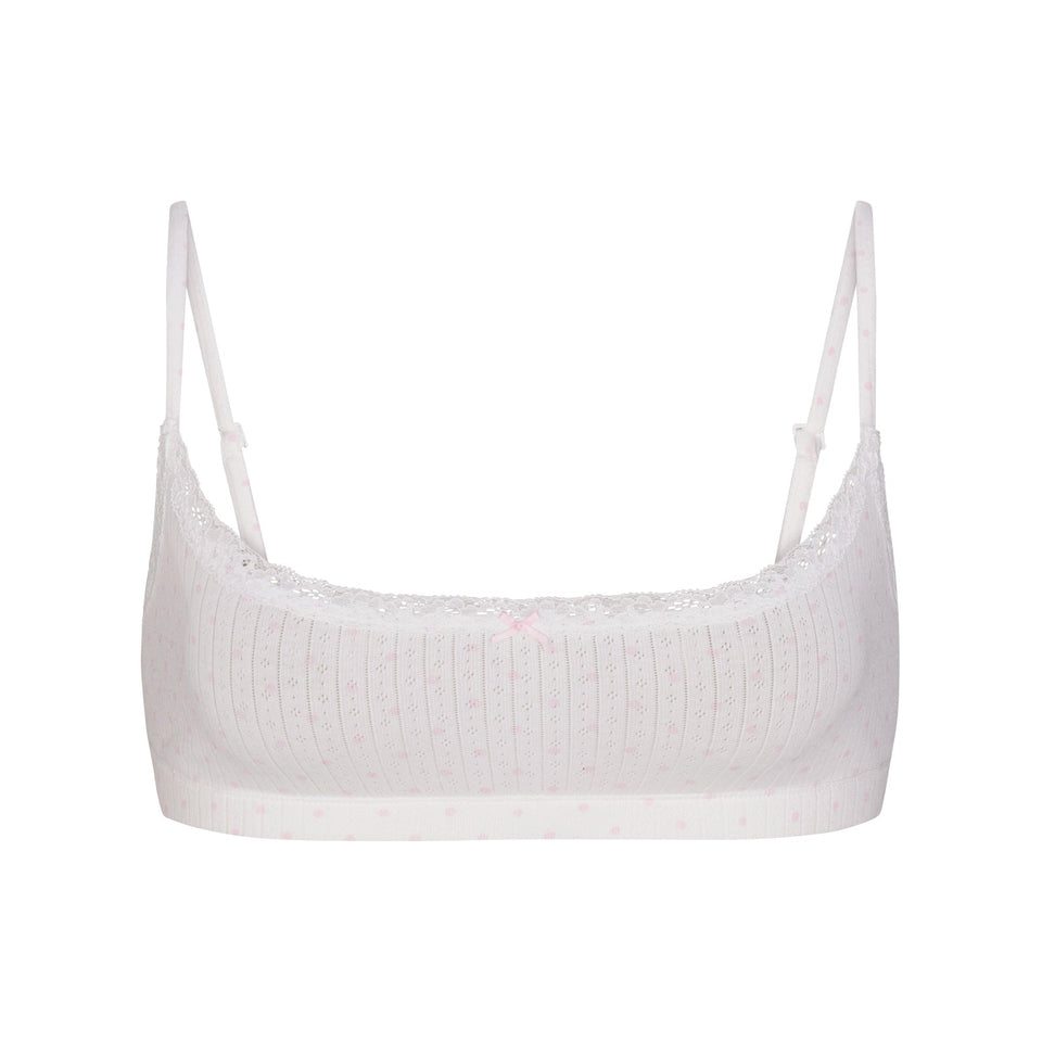 Lightweight Cotton Pointelle Scoop Bralette