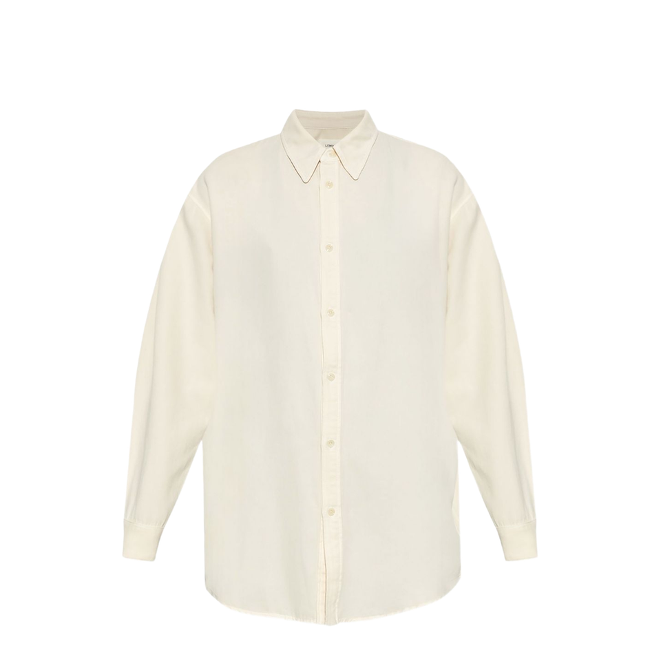 Light Beige Front Button Fastening Classic Collar Drop Shoulder Buttoned Cuffs