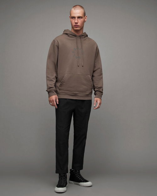 Tierra Pullover Circle Logo Hoodie Mid Brown