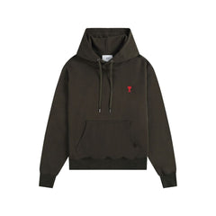 Ami De Coeur Embroidered Logo Hoodie Dark Green/Red