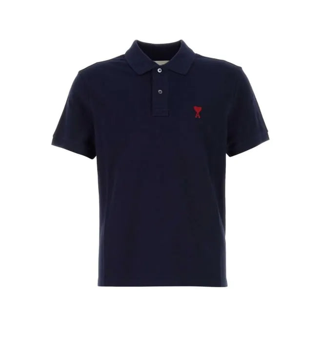 Ami Paris Navy Ami De Coeur Polo Shirt Navy