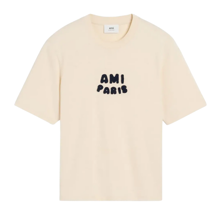 AMI Paris logo-patch T-Shirt light beige