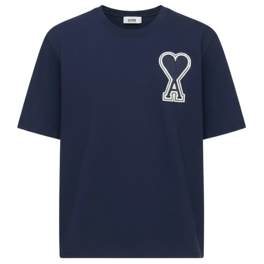 AMI Alexandre Mattiussi SSENSE Exclusive Navy Ami de Cœur T-Shirt