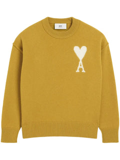 AMI Paris Ami de Coeur sweater mustard yellow