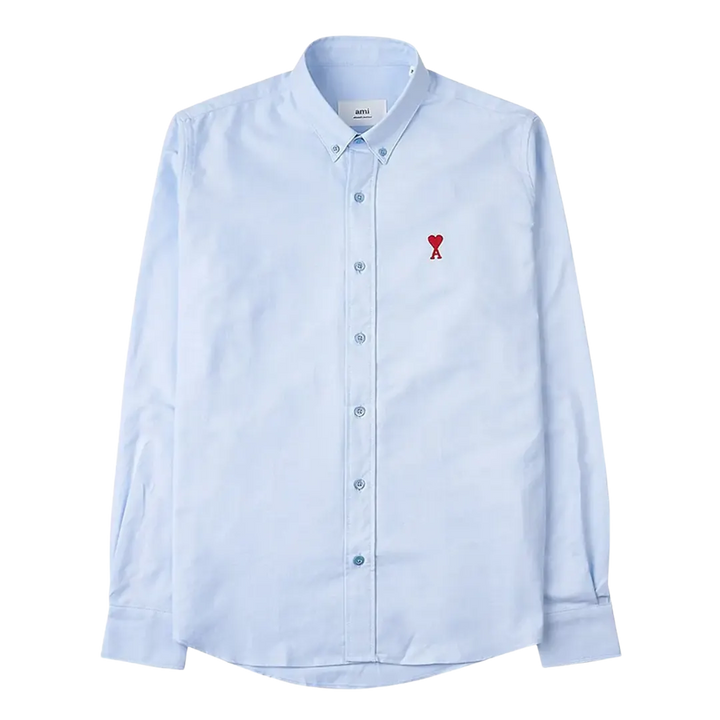 Ami ADC Red Heart Oxford Shirt Sky Blue