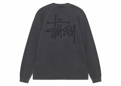 Stussy Raglan Thermal L/S Crew Washed Black