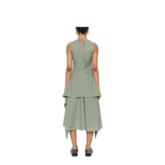 Wrap Dress in Cotton Blend Green