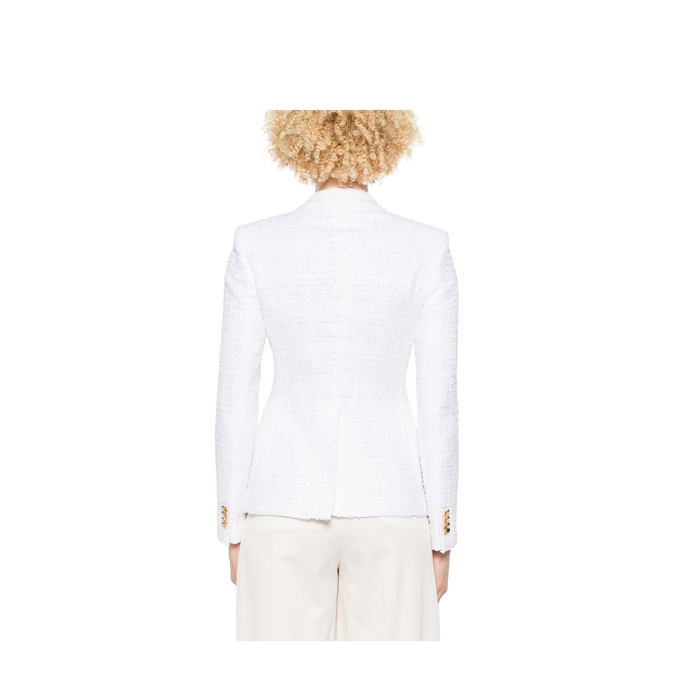 Cotton Single-Breasted Jacket - White