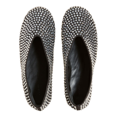 Crystal Embellished Ballet Suede Flat