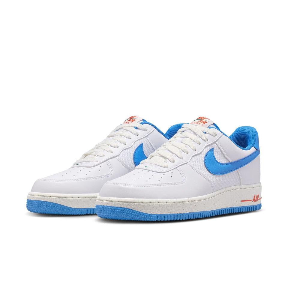 Nike AIR FORCE 1 '07 NN White Italy Blue Sail Team Orange