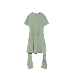 Pebble Dress in Viscose and Linen - Green