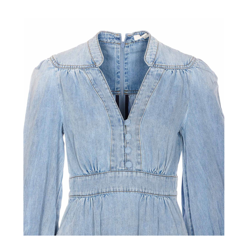 Denim Midi Dress - Blue