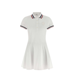 Striped Polo MIni Dress - White