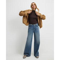 Blue High Waisted Wide Leg Jeans