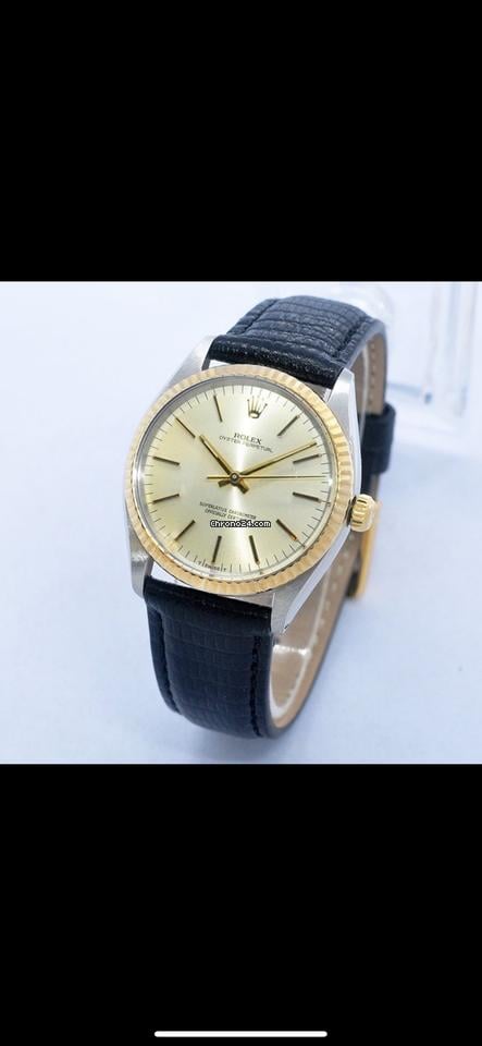 Rolex | Oyster Perpetual | 1005 | Steel | 33 mm | Leather | Gold | Automatic