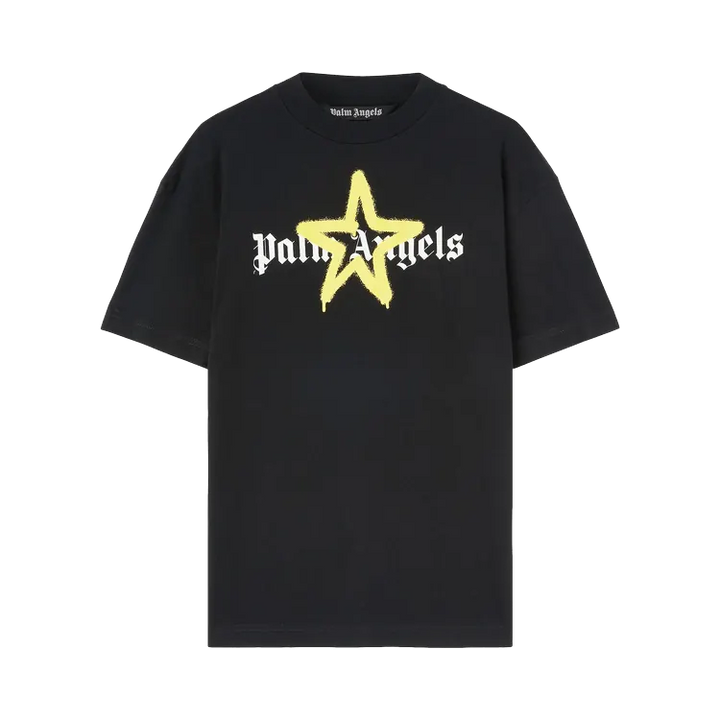 Palm Angels Star Sprayed Black T-Shirt