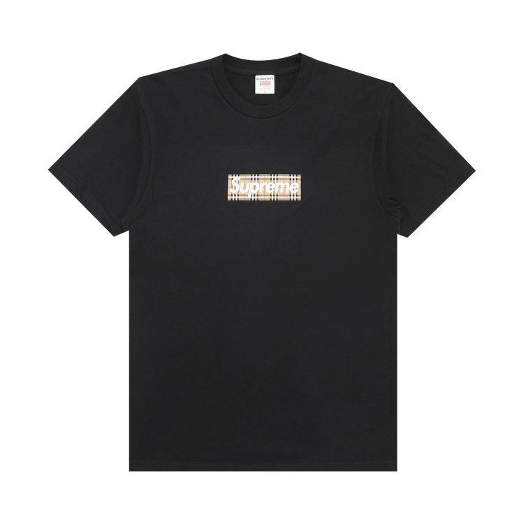 Supreme x Burberry Box Logo Black T-Shirt