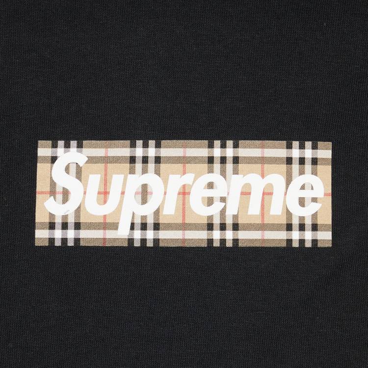 Supreme x Burberry Box Logo Black T-Shirt