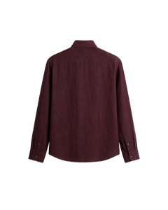 HASHWAY ARCHIVES LINEN EMBROIDERED SHIRT - DARK BURGANDY