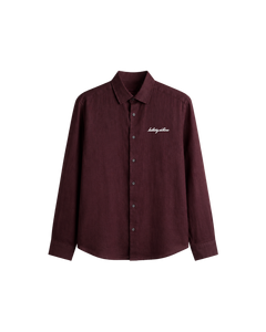 HASHWAY ARCHIVES LINEN EMBROIDERED SHIRT - DARK BURGANDY