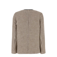 Pied De Poule Light Cotton Tweed Jacket - Cream