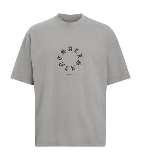 ALL SAINTS FRAKTUR SS GREY TRINITY GREY