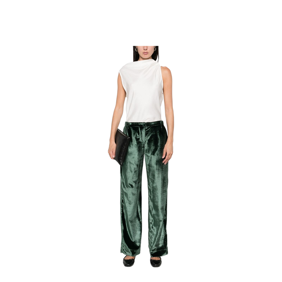 Velvet High-Waisted Trousers