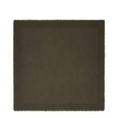 Wool and Silk Jacquard Shawl in Forrest Green