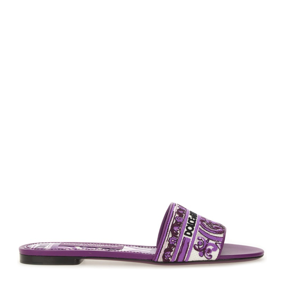 Embroidered Slides in Multicolor