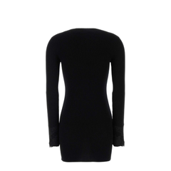 Lace Cashmere Dress - Black