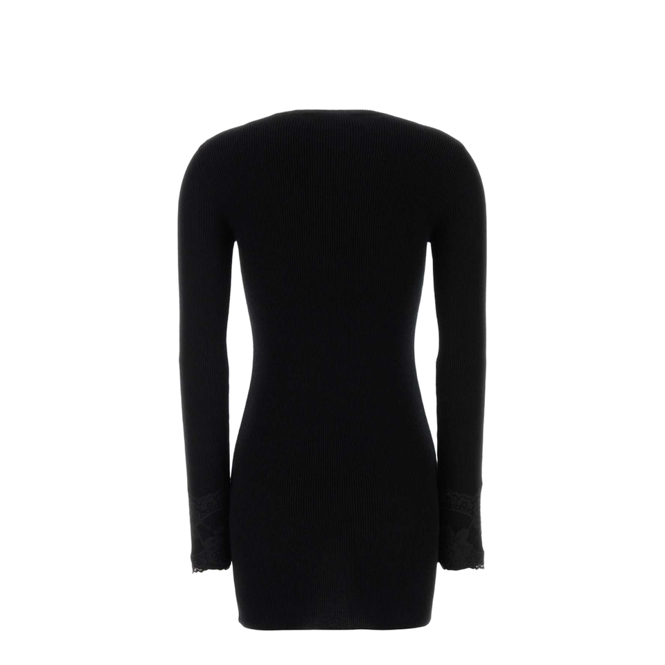 Lace Cashmere Dress - Black